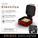 Grill Elétrico Multifuncional com Painel Touch e Controle de Temperatura + BRINDE: Kit de Utensílios para Churrasco.