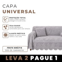 [Leve 2 e Pague 1] Capa Universal para Sofá 100% Algodão (Design Único!) + BRINDES: 2 Almofadas.